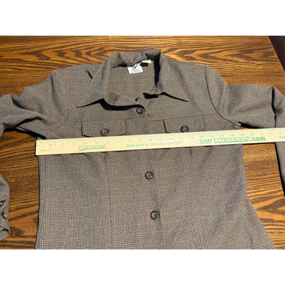 Vintage 90s Maggie Lawrence Plaid Button Up Shirt Jacket Women's M Brown Classic - Picture 7 of 16